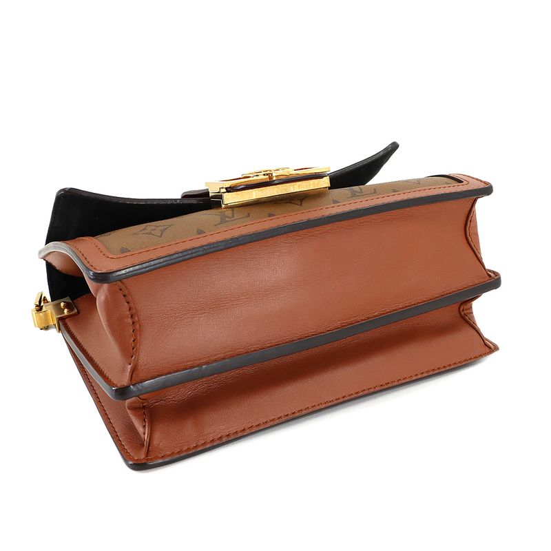 Louis Vuitton Monogram Reverse Dauphine MM Shoulder Bag Brown