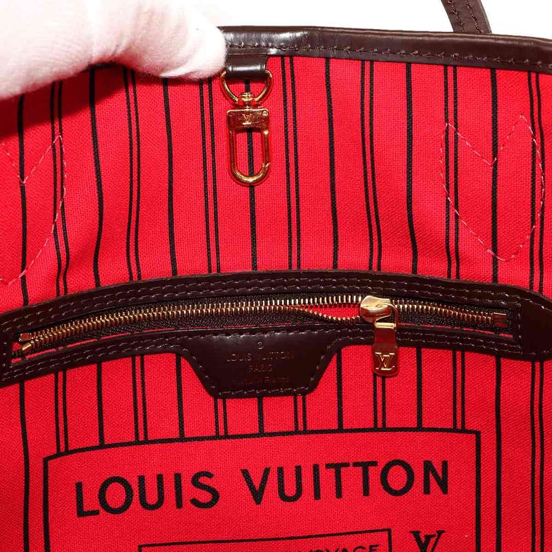 Louis Vuitton Damier Neverfull PM Tote Ebene Gold Brown