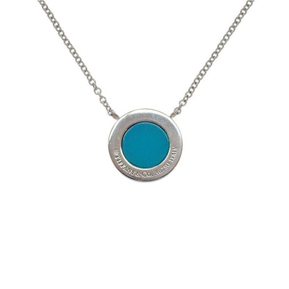 Tiffany & Co Circle Pendant Necklace 18K White Gold 18K Set In An