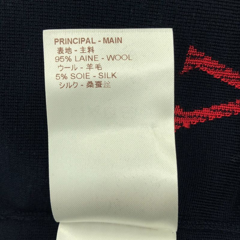 Louis Vuitton Wool Silk Logo Multicolor Sleeveless Knit Dress L Black