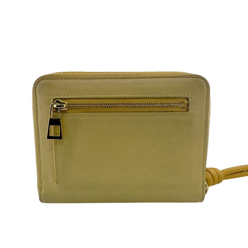 Loewe Compact Zip Wallet Knot Leather Bifold Yellow