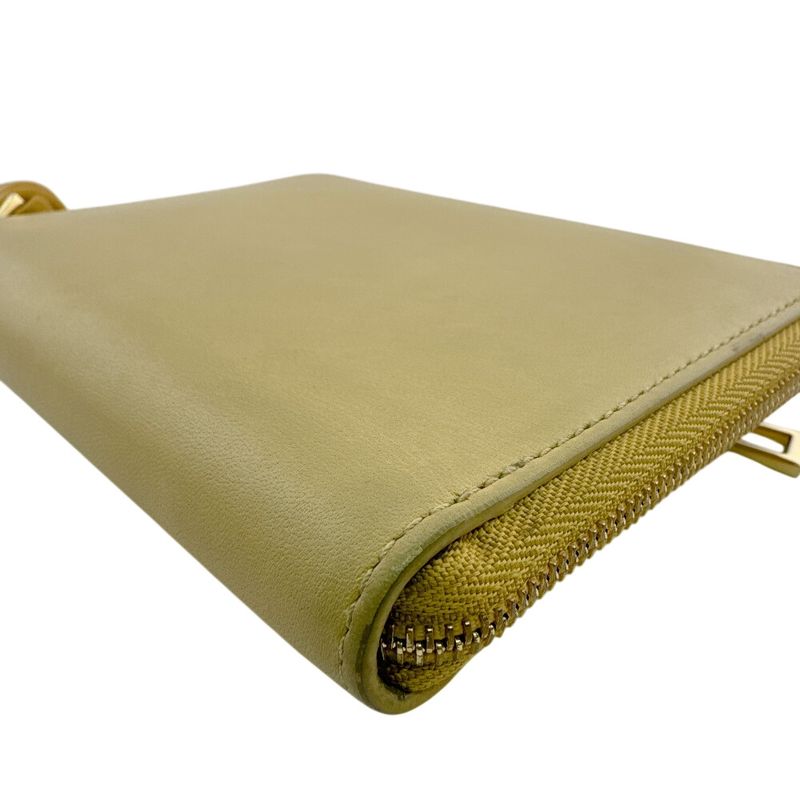 Loewe Compact Zip Wallet Knot Leather Bifold Yellow