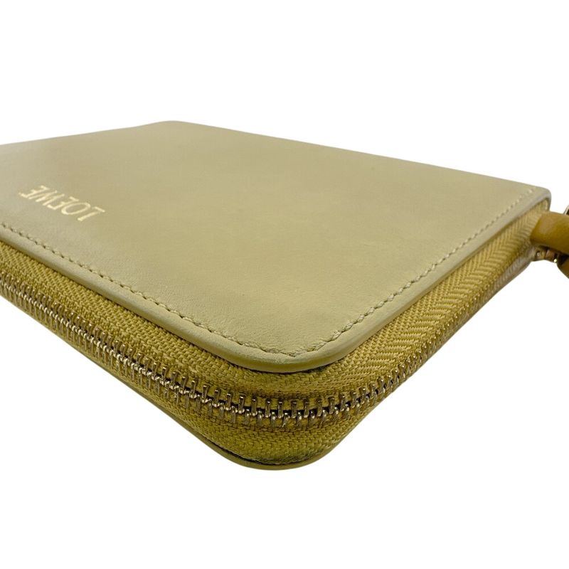 Loewe Compact Zip Wallet Knot Leather Bifold Yellow
