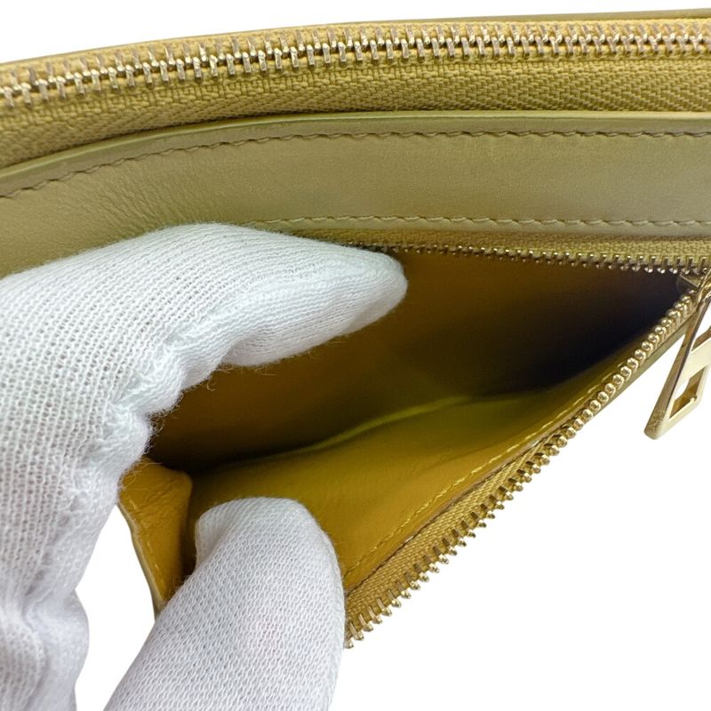 Loewe Compact Zip Wallet Knot Leather Bifold Yellow