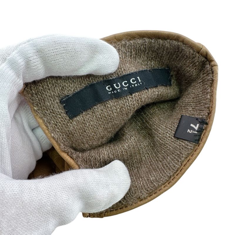 Gucci Cashmere Gloves Brown