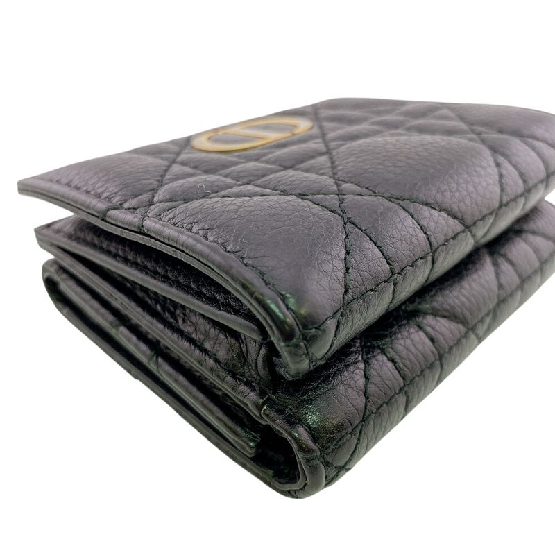 Dior Compact Wallet Lotus Lambskin Trifold Handbag