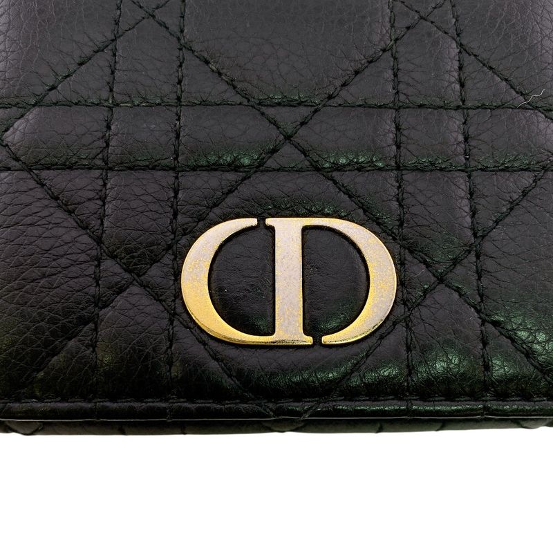 Dior Compact Wallet Lotus Lambskin Trifold Handbag