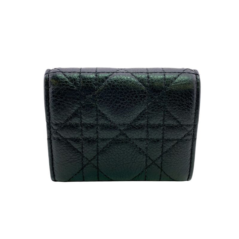 Dior Compact Wallet Lotus Lambskin Trifold Handbag