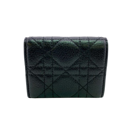 Dior Compact Wallet Lotus Lambskin Trifold Handbag