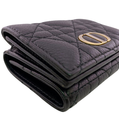 Dior Compact Wallet Lotus Lambskin Trifold Handbag
