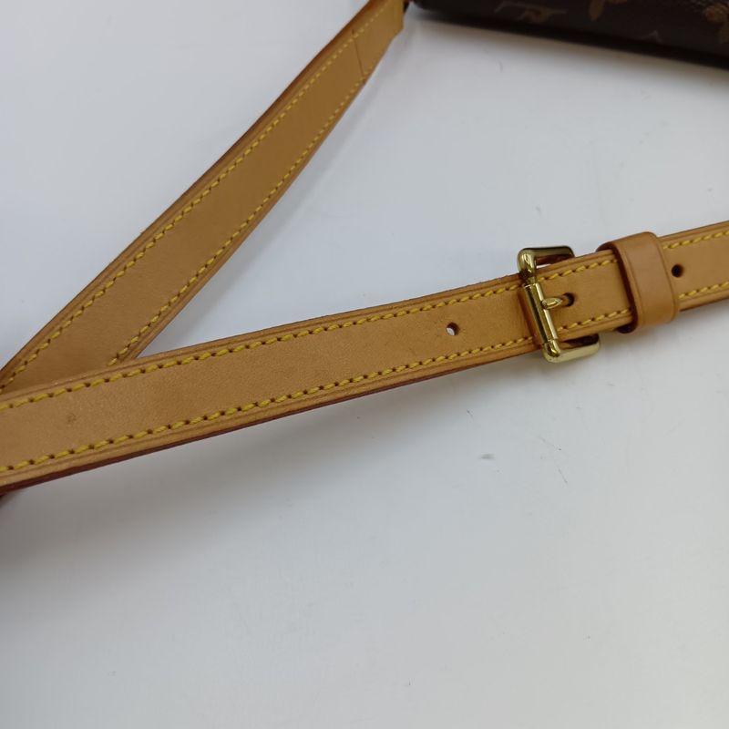 Louis Vuitton Monogram Musette Tango Shoulder Bag Brown