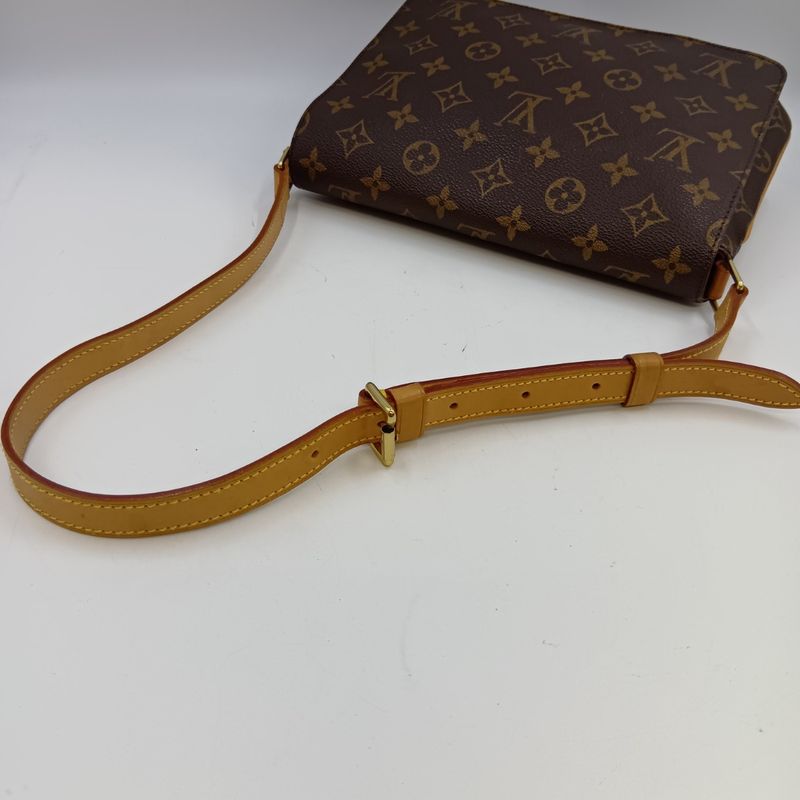 Louis Vuitton Monogram Musette Tango Shoulder Bag Brown
