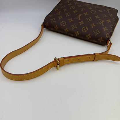 Louis Vuitton Monogram Musette Tango Shoulder Bag Brown