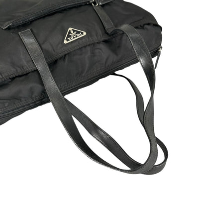 Prada Triangle Logo Tote Bag Nylon Black — view 5