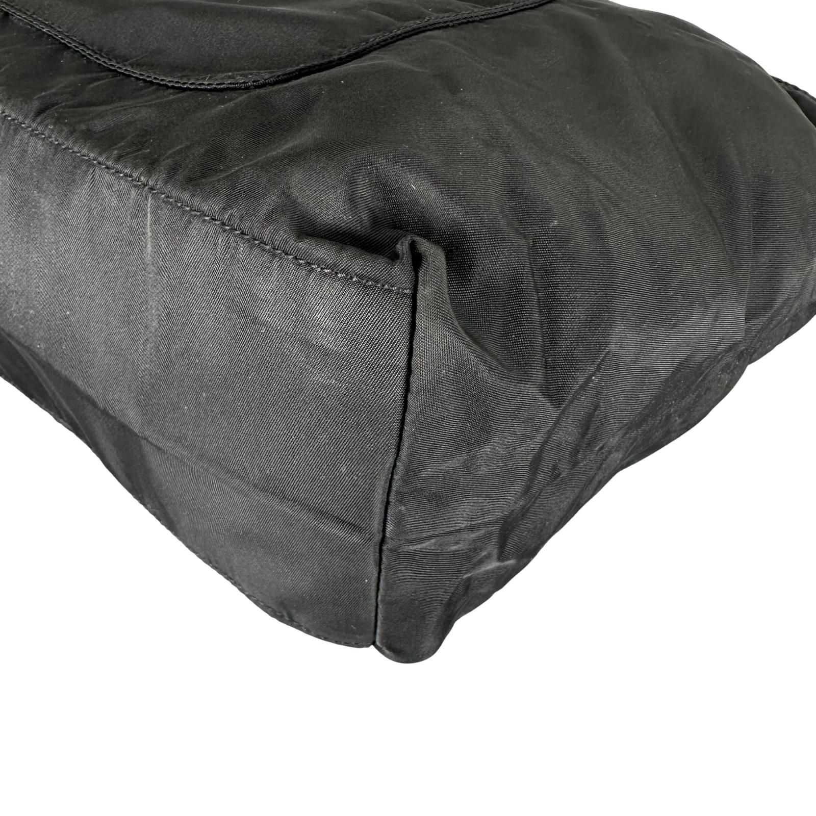 Prada Triangle Logo Tote Bag Nylon Black — view 7