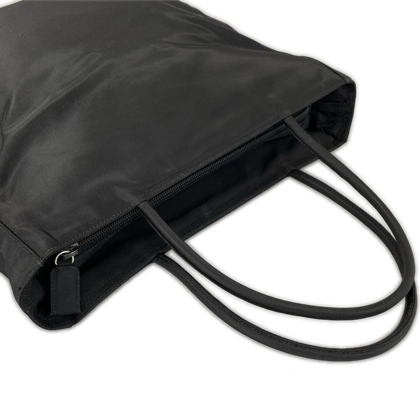 Prada Triangle Logo Tote Bag Nylon Black — view 4