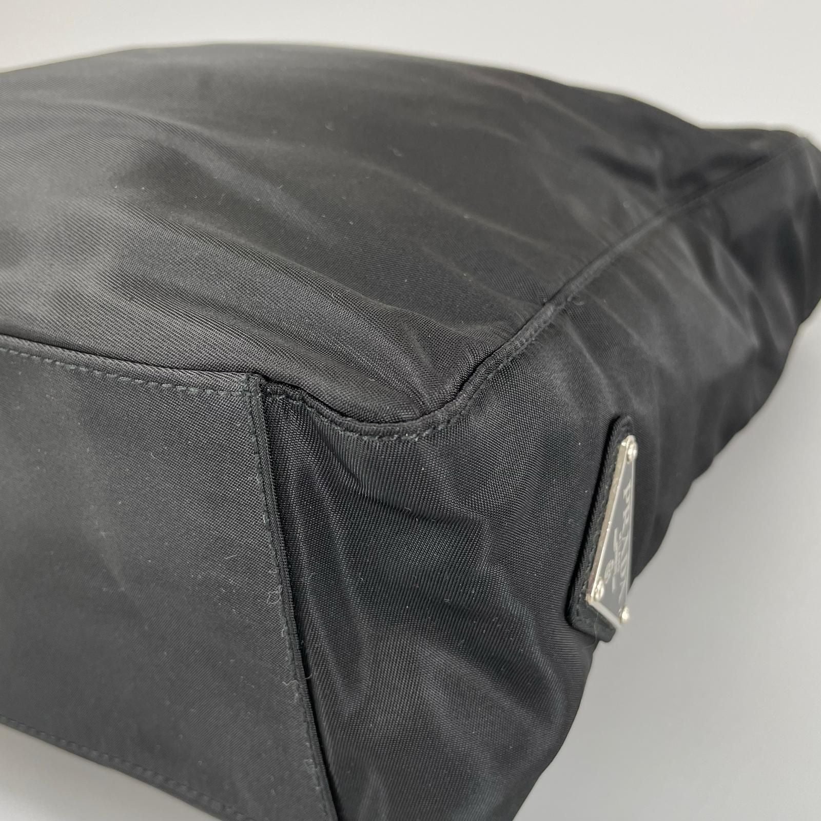 Prada Triangle Logo Tote Bag Nylon Black — view 6