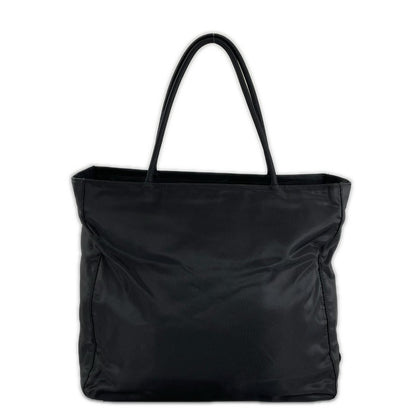 Prada Triangle Logo Tote Bag Nylon Black