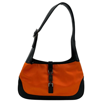Gucci Jackie Shoulder Bag Polyester Leather Black