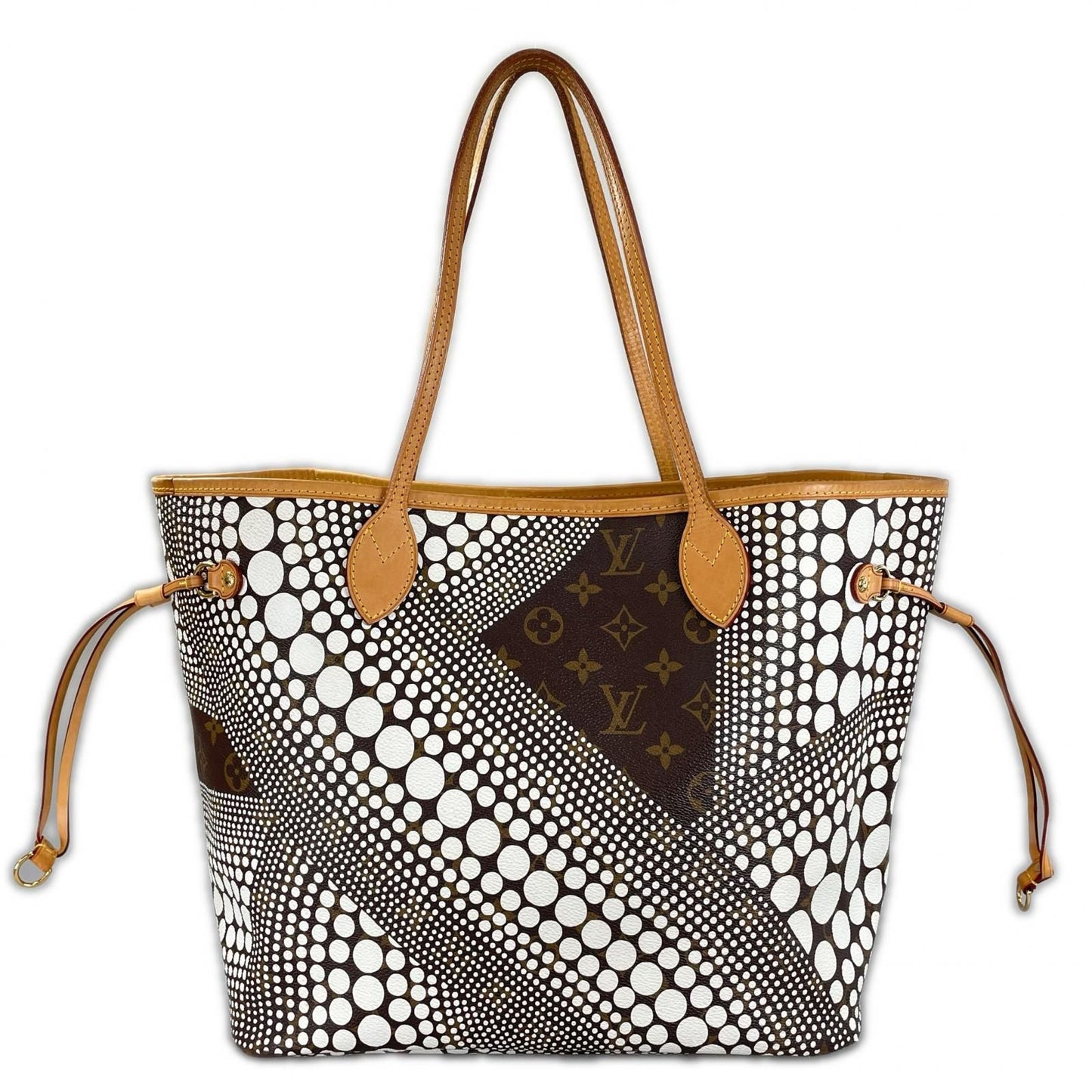 Louis Vuitton Neverfull MM Tote Bag Damier Azur Canvas White Yayoi Kusama