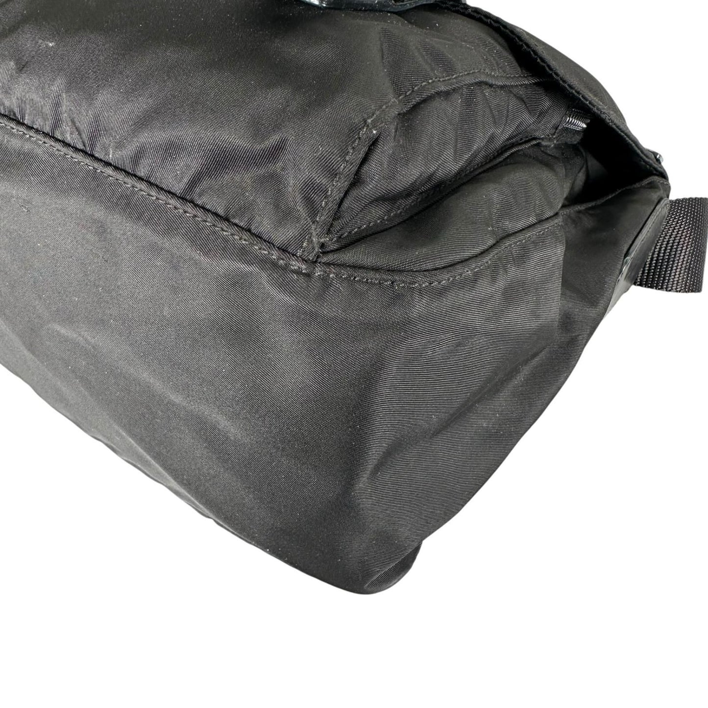 Prada Triangle Logo Messenger Bag Nylon Black — view 6