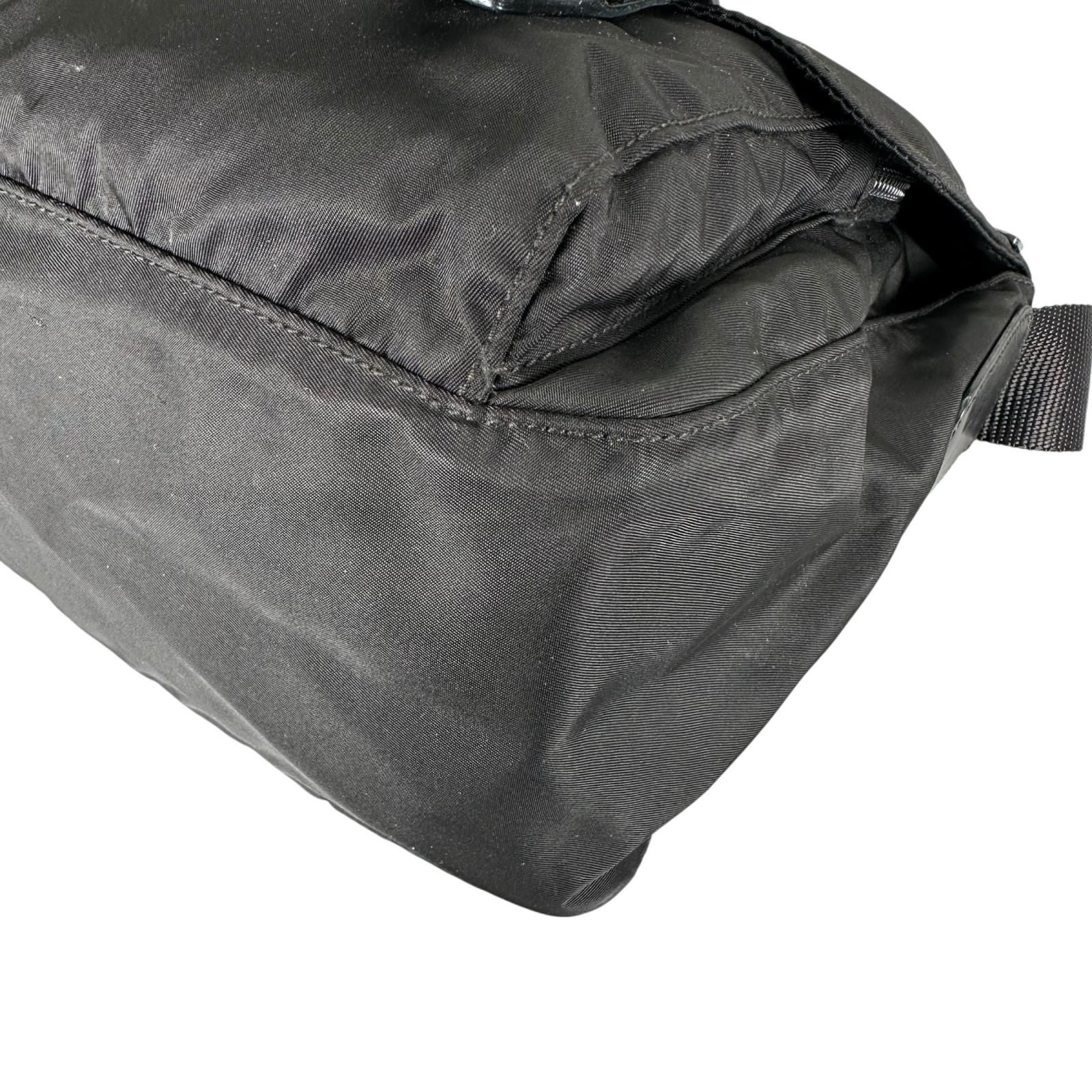 Prada Triangle Logo Messenger Bag Nylon Black — view 6