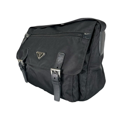 Prada Triangle Logo Messenger Bag Nylon Black — view 2