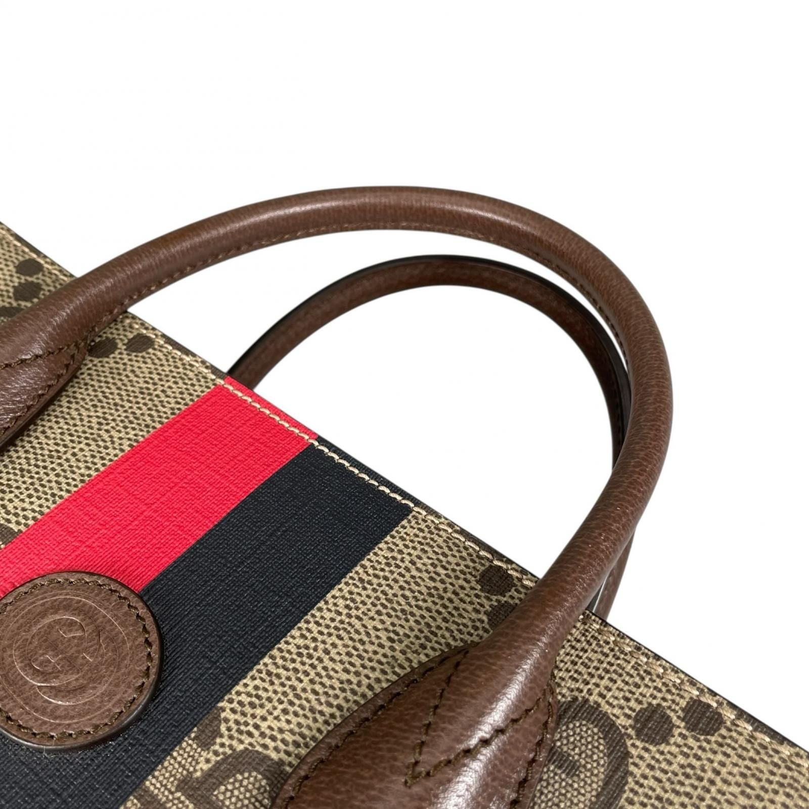 Gucci Gujumbo GG Pineapple Handbag Leather Brown 2-Way — view 5