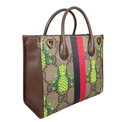Gucci Gujumbo GG Pineapple Handbag Leather Brown 2-Way — view 3