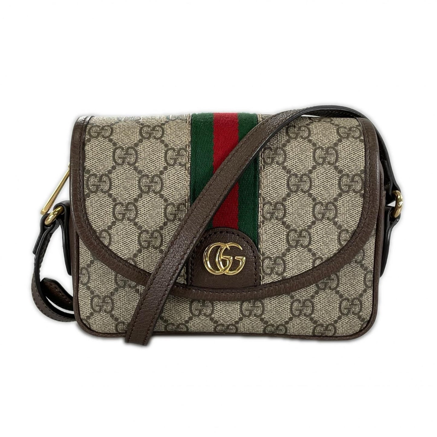 Gucci GG Supreme Sherry Line Shoulder Bag Brown