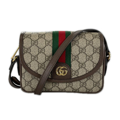 Gucci GG Supreme Sherry Line Shoulder Bag Brown