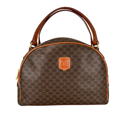 Celine Macadam Handbag Leather Brown Mini