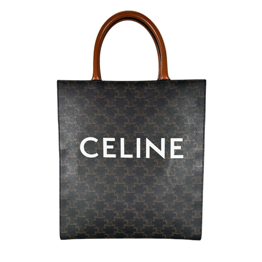 Celine Small Vertical Cabas Tote Bag Leather Brown 2-Way
