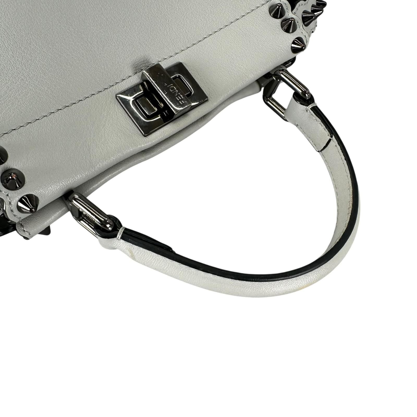 Fendi Peekaboo Handbag Leather Blue — view 5