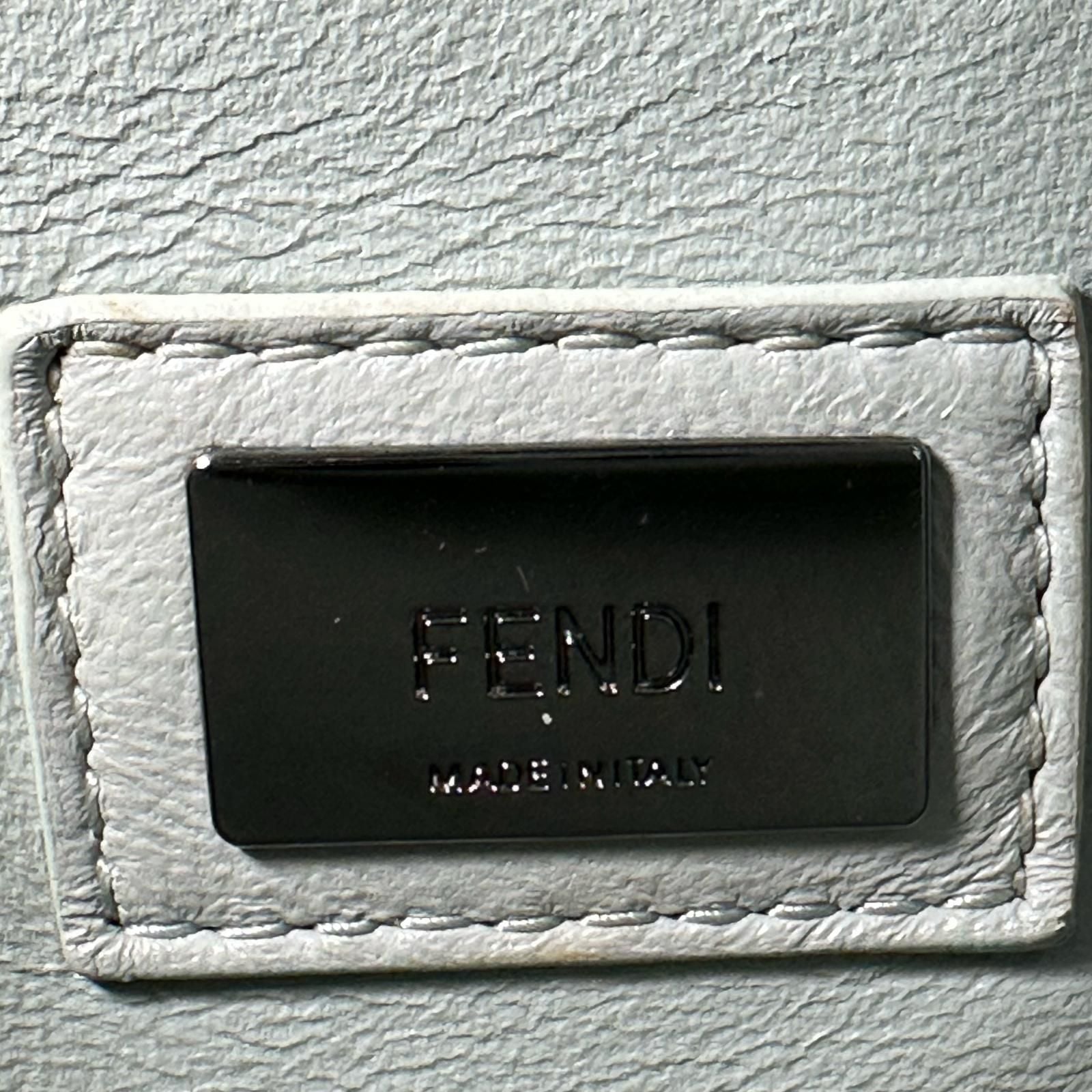 Fendi Peekaboo Handbag Leather Blue — view 8