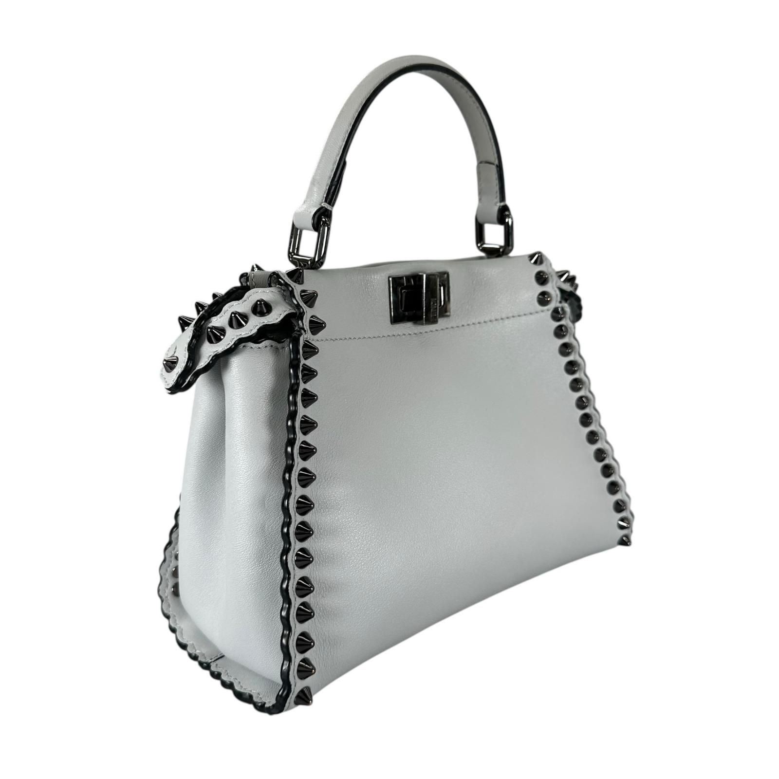 Fendi Peekaboo Handbag Leather Blue — view 3