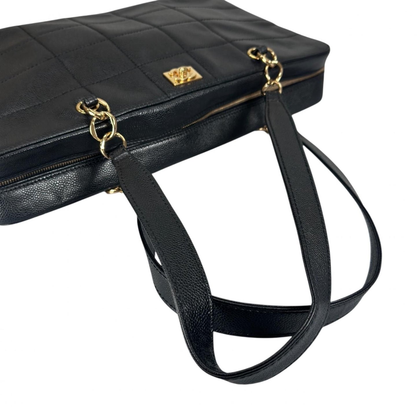 Chanel Choco Bar Tote Bag Leather Black — view 5
