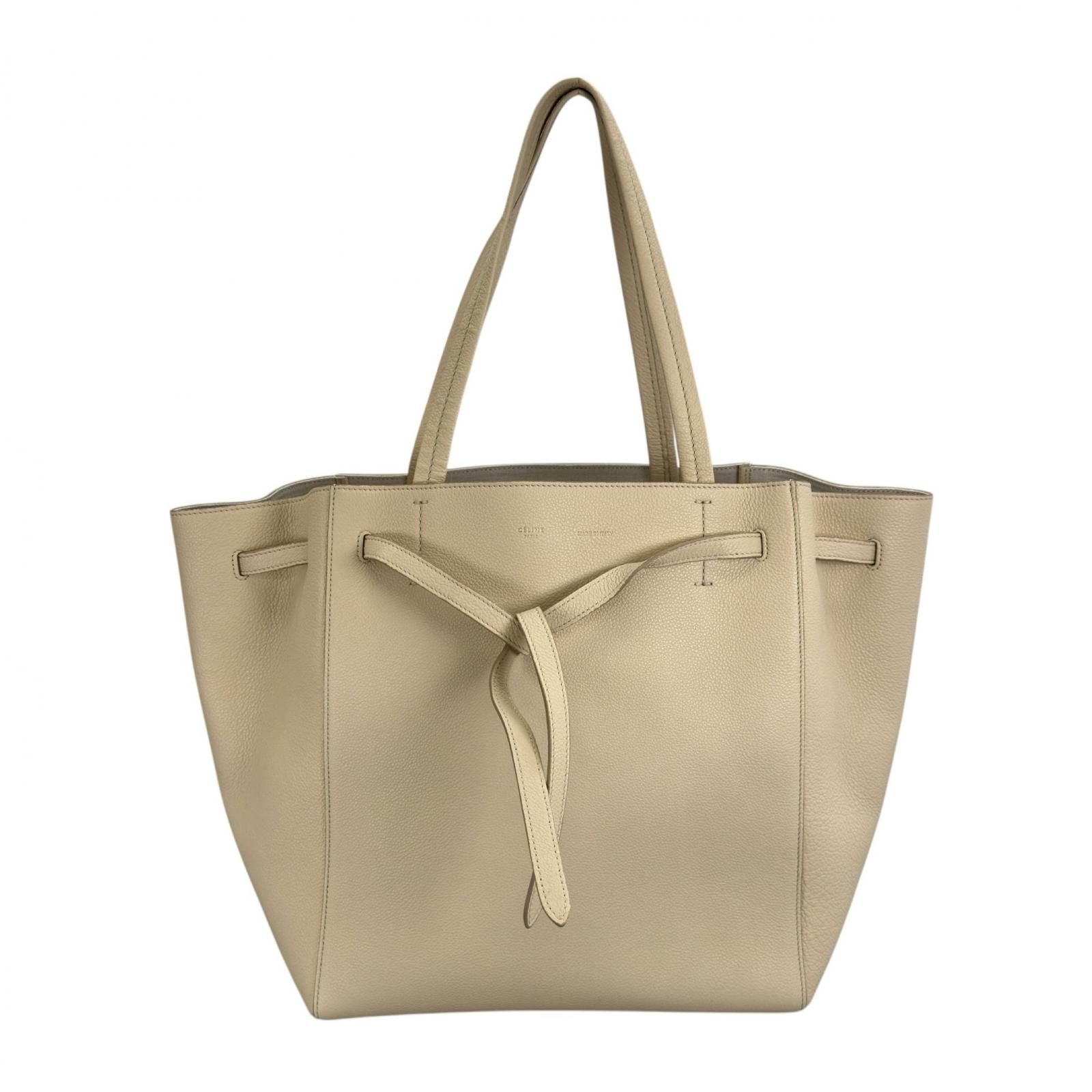 Celine Cabas Phantom Tote Bag Leather Beige