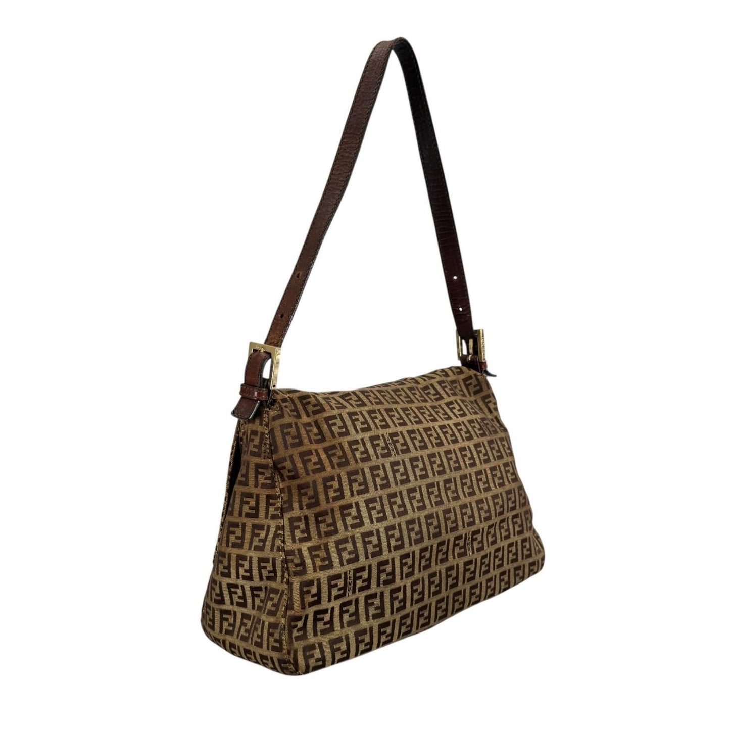 Fendi Mamma Baguette Zucchino Shoulder Bag Canvas Brown I'm Just — view 3