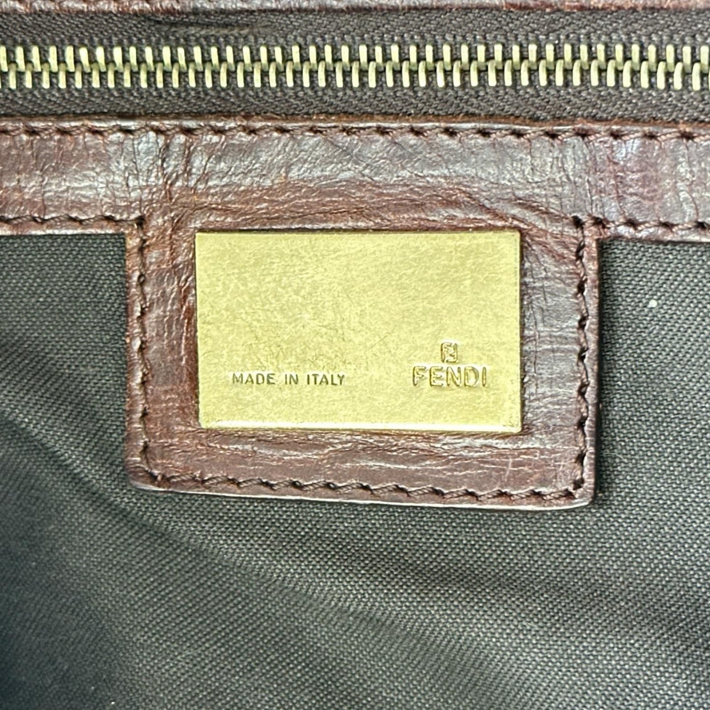 Fendi Mamma Baguette Zucchino Shoulder Bag Canvas Brown I'm Just — view 8