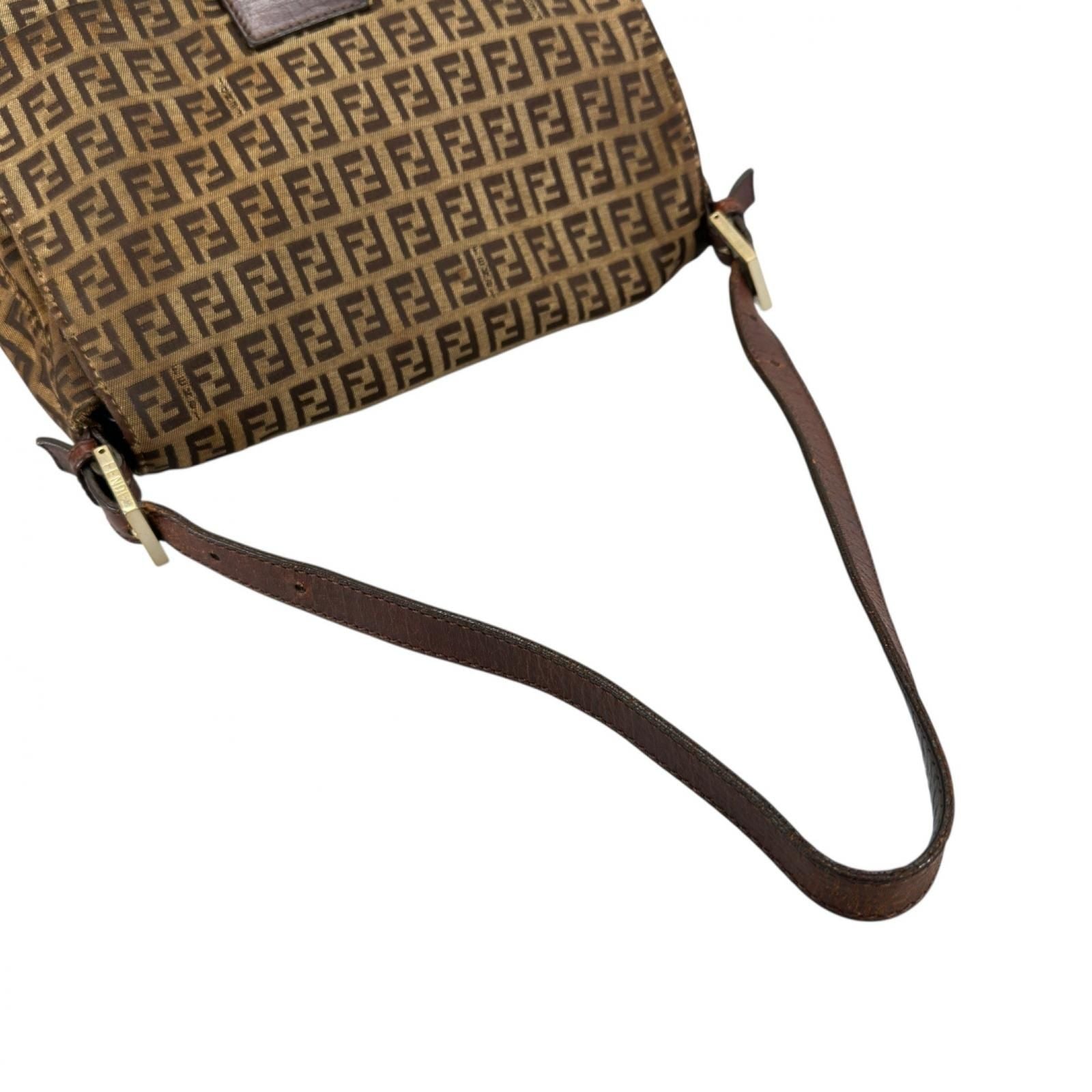 Fendi Mamma Baguette Zucchino Shoulder Bag Canvas Brown I'm Just — view 5