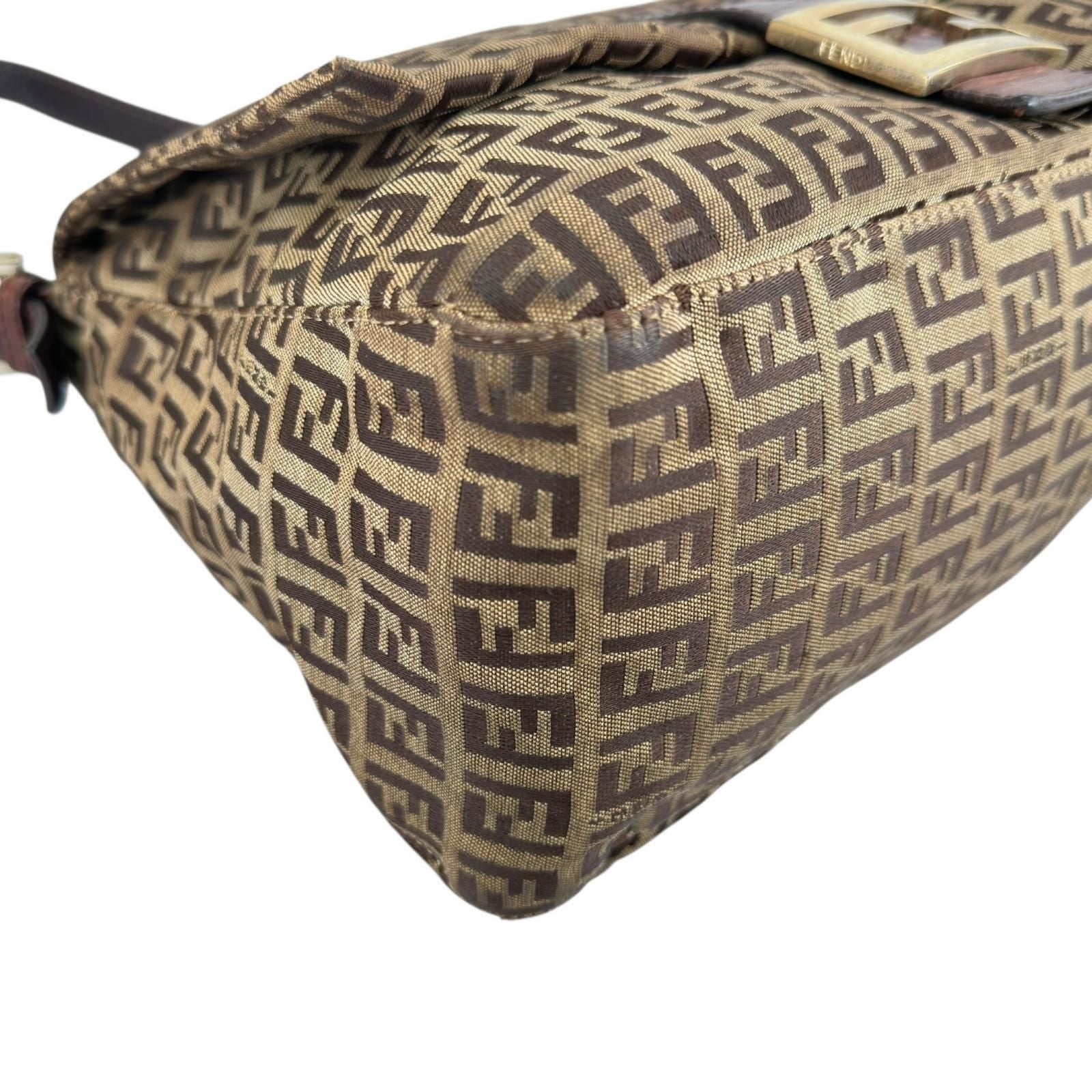 Fendi Mamma Baguette Zucchino Shoulder Bag Canvas Brown I'm Just — view 7