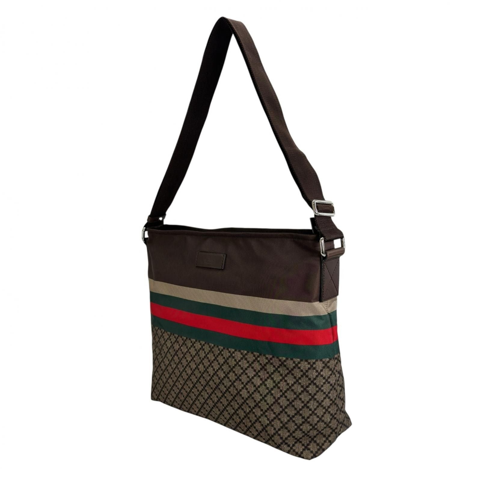 Gucci Diamante Sherry Line Shoulder Bag Nylon Brown — view 2