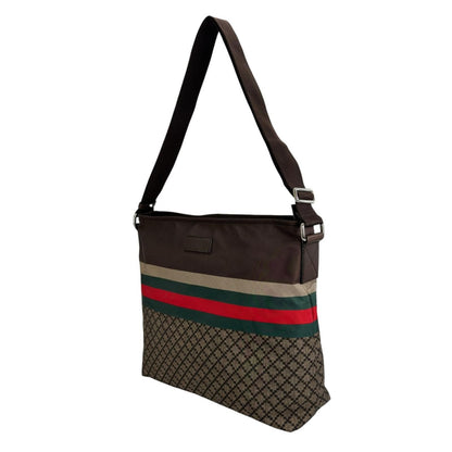 Gucci Diamante Sherry Line Shoulder Bag Nylon Brown — view 2