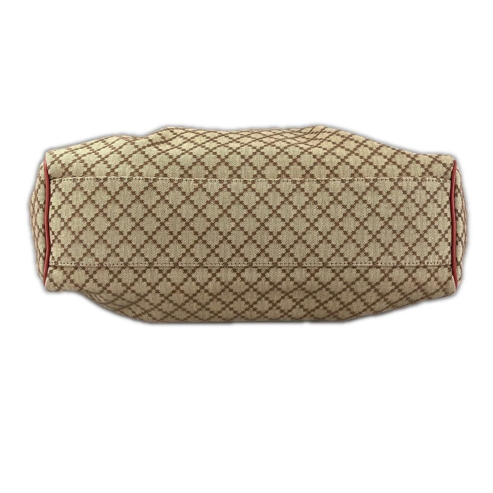 Gucci Diamante Handbag Canvas Leather Pink — view 3