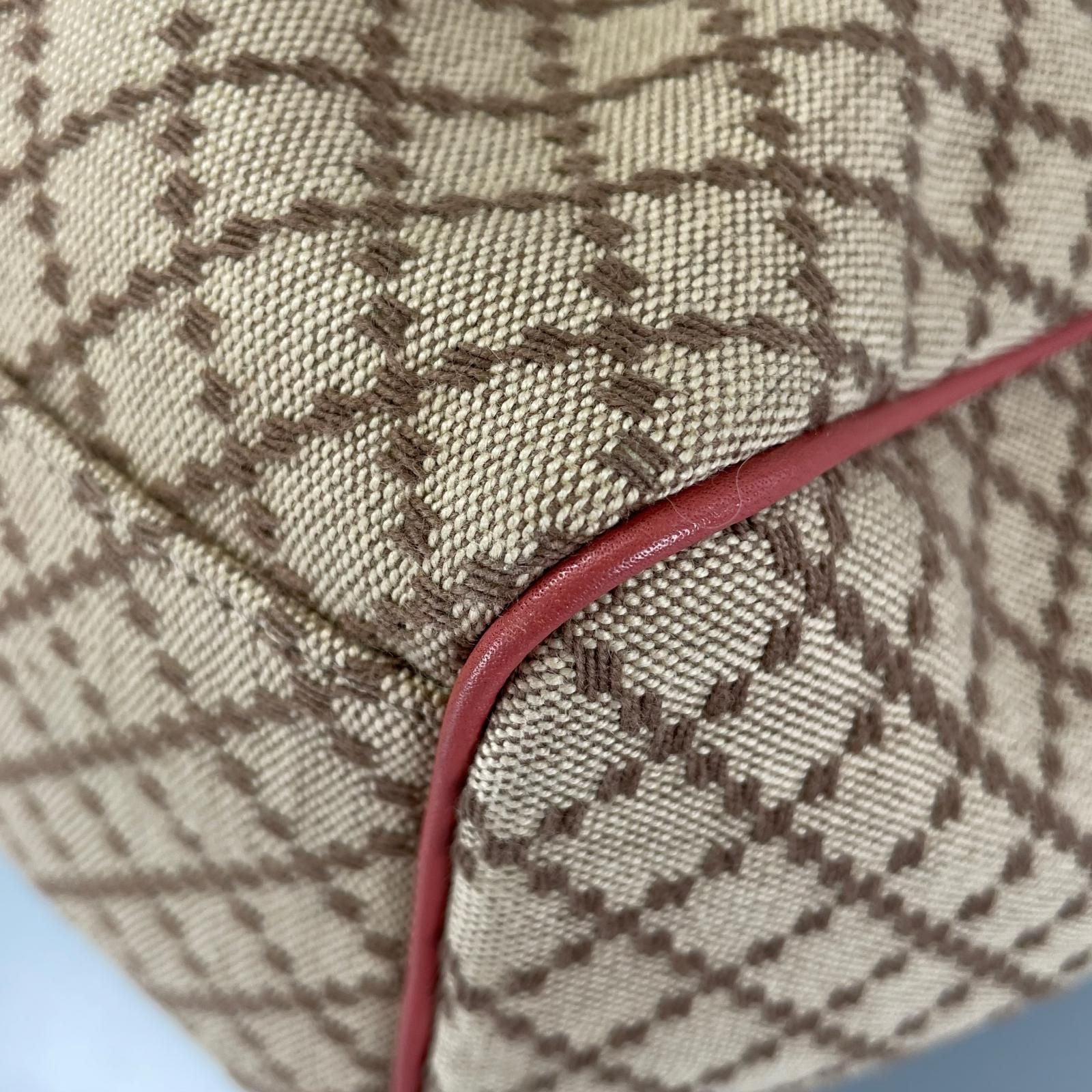 Gucci Diamante Handbag Canvas Leather Pink — view 8