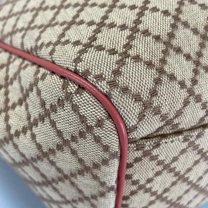 Gucci Diamante Handbag Canvas Leather Pink — view 7