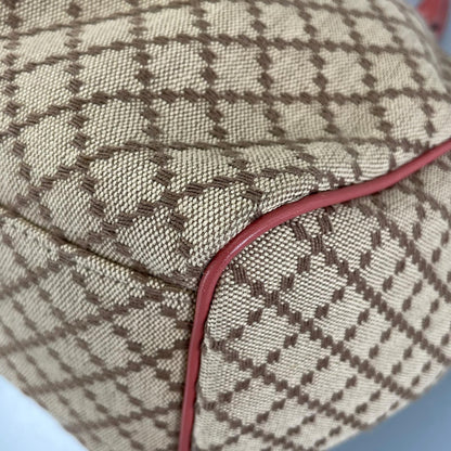 Gucci Diamante Handbag Canvas Leather Pink — view 6