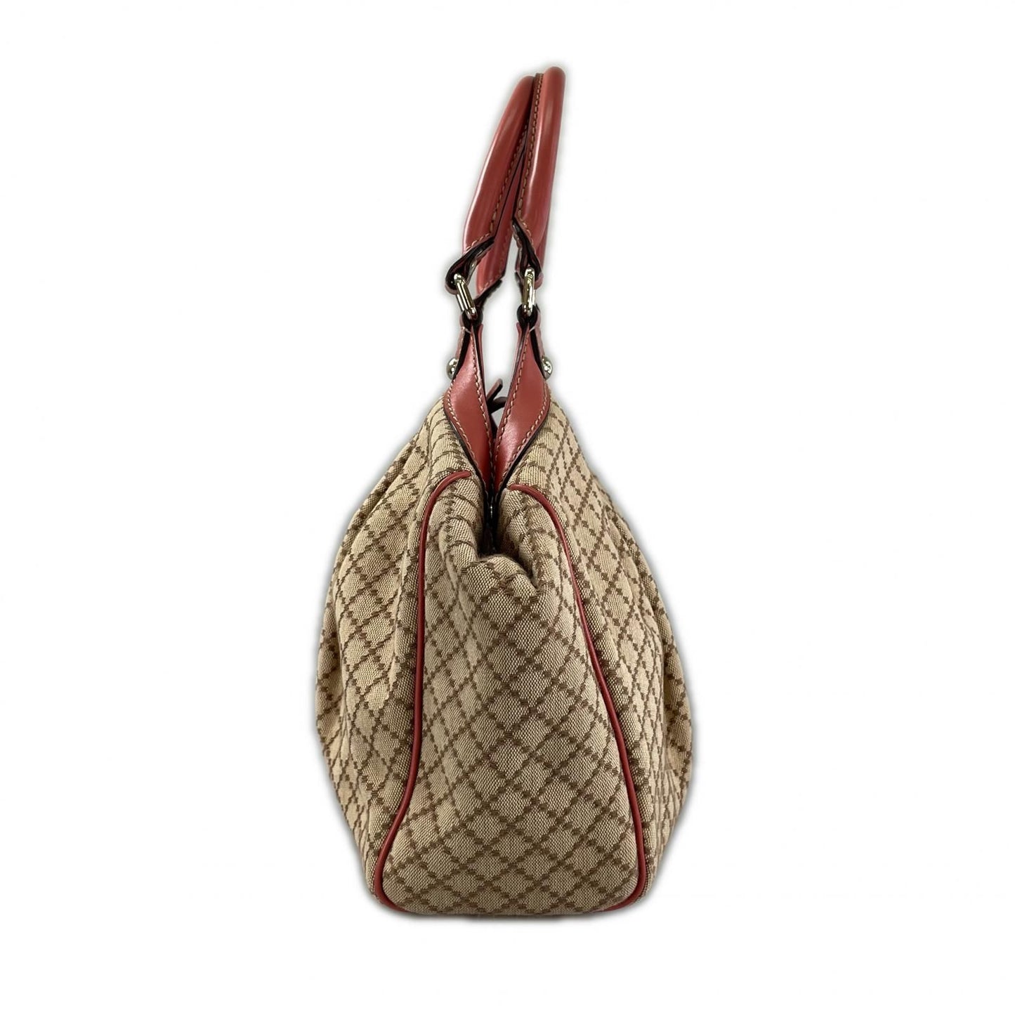 Gucci Diamante Handbag Canvas Leather Pink — view 2