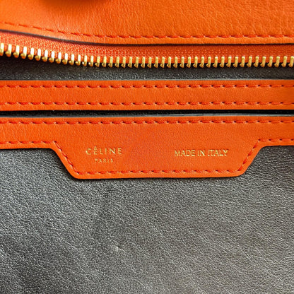 Celine Trapeze Handbag Leather Orange 2-Way — view 8
